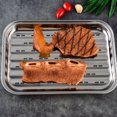 thumbnail image 4 of Stainless Steel Rectangular Plate, Barbecue Grilled Fish Tray BBQ Food Container,easy To Clean and Non-stick Barbecue Plate, 4 of 9