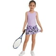thumbnail image 4 of inhzoy Kids Girls 2PCs Golf Tennis Sports Outfits Racerback Vest with Skirt Skorts Camouflage Purple 6, 4 of 7