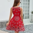 thumbnail image 6 of Bandana - Red Art Dress Summer Street Style Dresses Female Sleeveless Printed Sundress, 6 of 7