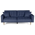 thumbnail image 2 of Sofá Cama Makora Maxim Azul Lino 3 Posiciones con Soft Foam Reclinable, 2 of 10