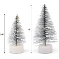 thumbnail image 3 of 4 PCs Mini Lit LED Christmas Trees Bottle Brush Tree Holiday Mini Artificial Sisal Snow Frost Christmas Trees Tabletop Model Trees for Christmas Village Decoration Room Decor Home Table Top Green -, 3 of 7