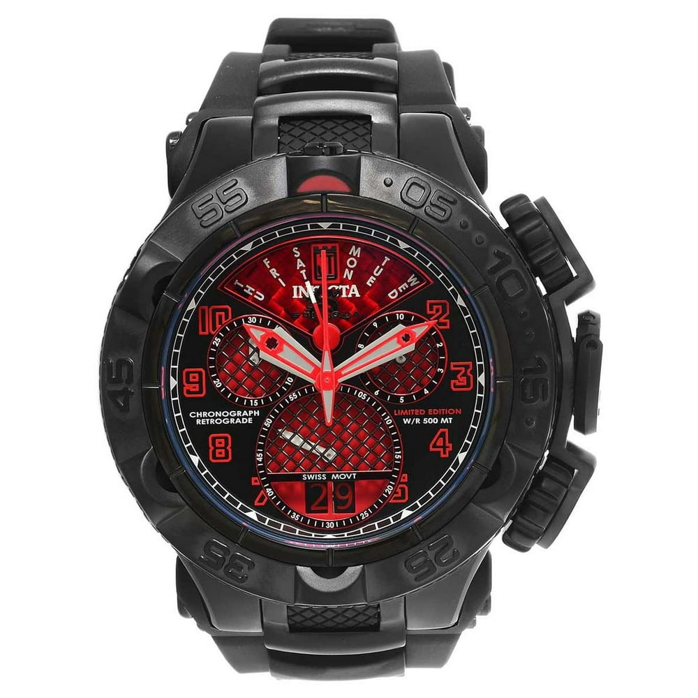 Invicta - Invicta Men's 22285 Jason Taylor Black and Red Glass Fiber