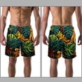 thumbnail image 3 of luoweisi Men's Beach Shorts Quick Dry Swim Trunks with Mesh Lining Tropical Leaves M, 3 of 5
