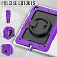 thumbnail image 5 of iPad 6th Generation Case with Built in Screen Protector, iPad 5th Gen Case 9.7 Inch, iPad Air 2 Case, Kids Shockproof Child Proof Cover with Rotating Stand Handle Grip for iPad 9.7" 2018/2017,Purple, 5 of 6