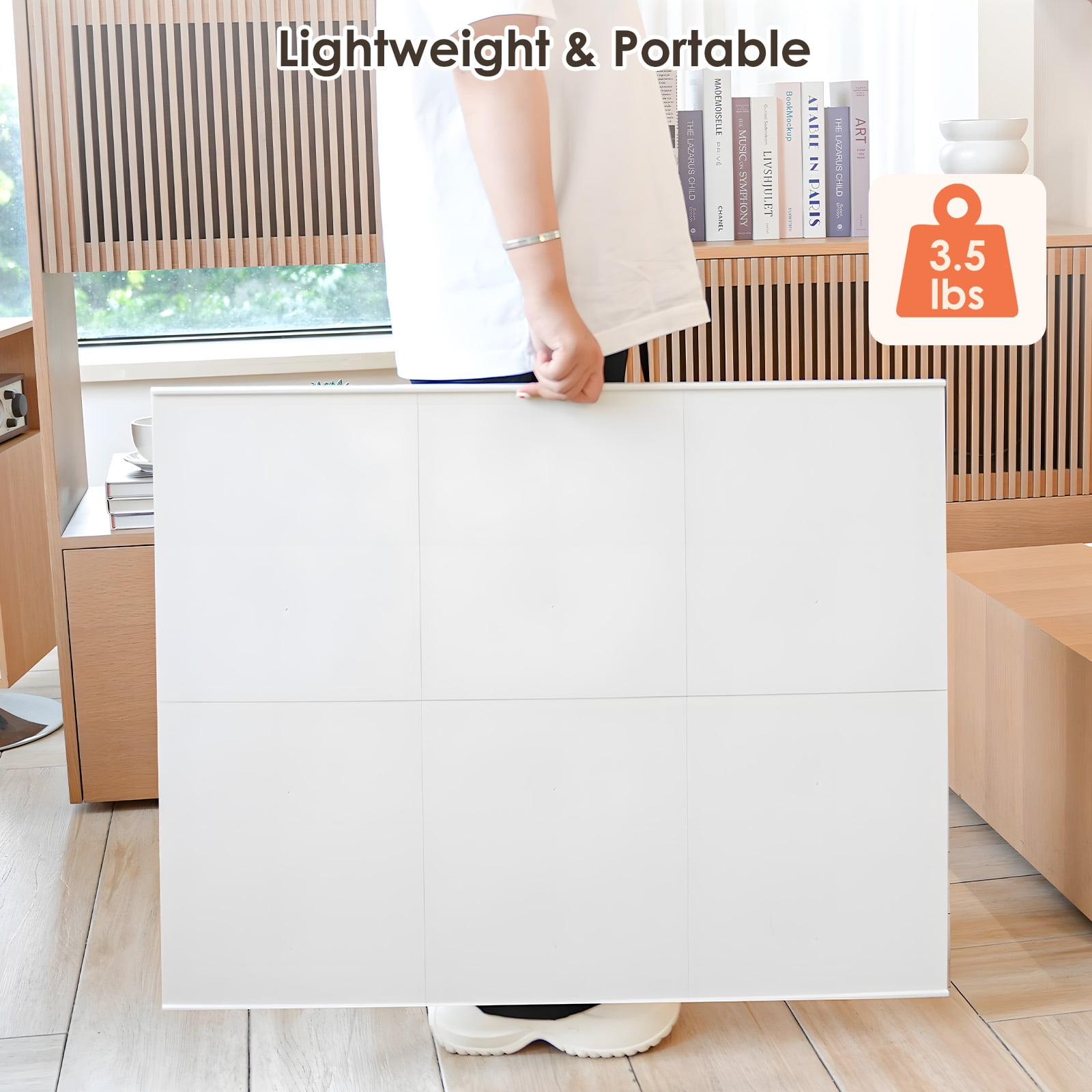 DIY Tilting Puzzle Board Tool-Free Snap Assembly with 6 Modular ABS Panels & Easel-Style Stand, Lightweight Portable Puzzle Table for All Ages,White