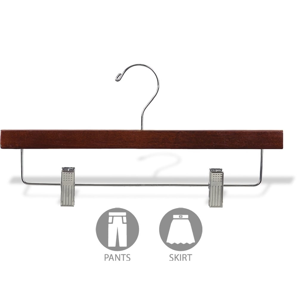 The Great American Hanger Company Wooden Walnut Finish Bottom Hangers with Nickel Hook box of 100