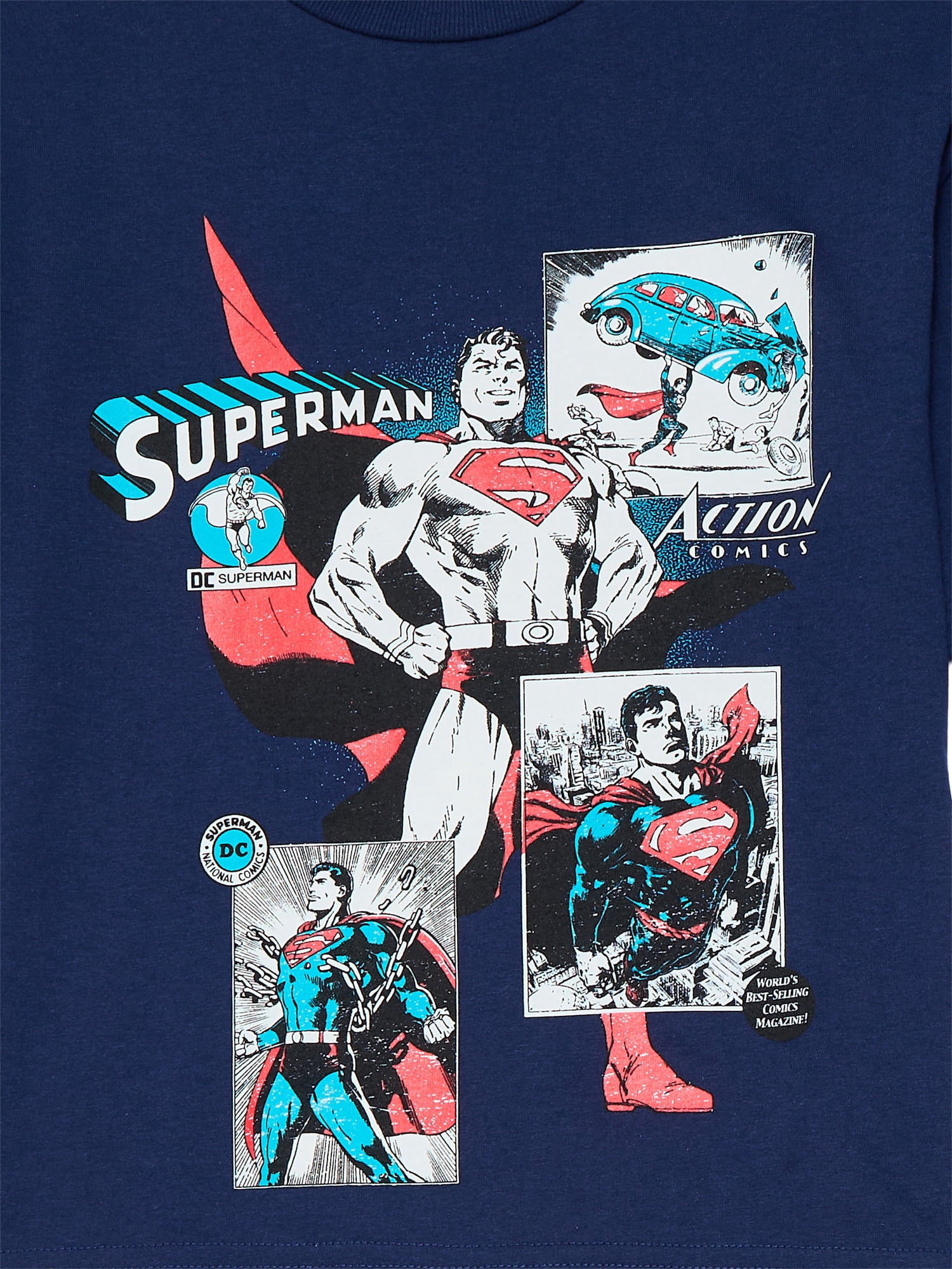 Superman Boys Graphic Short Sleeve and Long Sleeve T-Shirts, 2-Pack, Sizes XS-2XL