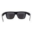 thumbnail image 4 of Polarized Mens Classic Sport Flat Top Horn Rim Large Sunglasses Black Silver Mirror, 4 of 4