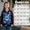 thumbnail image 7 of Uourmeti Floral Butterfly Quarter Zip Up Sweatshirts for Kids Girls Long Sleeve Pullover Sweatshirts Soft Lightweight Comfy Casual for Daily Wear Size 13-14, 7 of 7