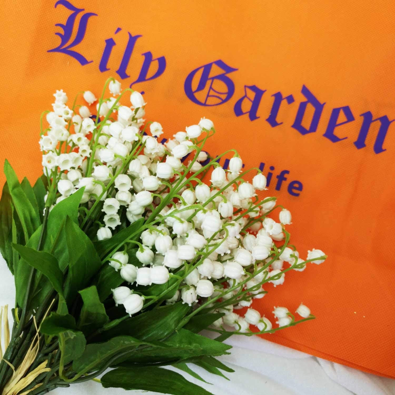 12/24/36PCS Artificial Lily of The Valley Flowers Bush for Home Garden Wedding Decoration, Fake Silk Flowers Bouquet Indoor Decor