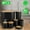 Black, variant on Imountek 8Pcs Bathroom Accessories Set, ABS & Bamboo Black Bathroom Decor Sets with Trash Can Toilet Brush for Home Hotel Office