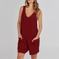 thumbnail image 5 of BSDJILFG Jumpsuits for Women Casual Summer Rompers Sleeveless Loose Spaghetti Strap Shorts Overalls Jumpers with Pockets, 5 of 7
