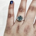 thumbnail image 4 of Natural Blue Apatite Ring, Rough Apatite Ring, Healing Birthstone, Boho Ring, 925 Sterling Silver, Womens Ring, Christmas, Thanksgiving, Handmade, Statement Jewelry, Rough Gemstone Jewelry, 4 of 5