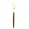thumbnail image 1 of Stainless Steel Campstrix Wooden Shank Scoop Western Food Row Dessert Fruit Fork Stir Spoon Tableware Gold Handle Small Fork, 1 of 1