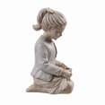 thumbnail image 3 of Estatua de jardín Hi-Line de regalo para niña sentada con LED solar, 3 of 7