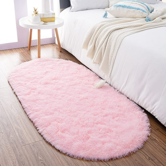YJ.GWL Soft Area Rug Fluffy Carpets Plush Rugs for Living Room Bedroom Kids Room Mat,2.6'x5.3',Pink