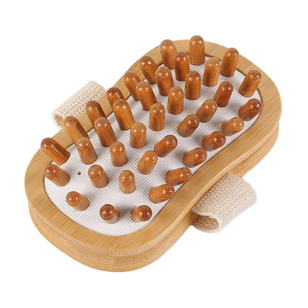 Cepillo de madera para masaje corporal, cepillo para relajación muscular, cepillo raspador Guasha Blanco