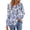 White Blue Floral, variant on Fantaslook Womens Tops Dressy Casual Button Pleated Blouses Long Sleeve Shirts Fall Fashion Tunic Tops