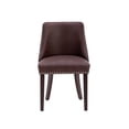thumbnail image 6 of Guyou Dining Chairs Set of 2, Mid Century Modern Faux Leather Upholstered Farmhouse Side Chairs with Nailhead and High Back for Kitchen Restaurant, Chocolate, 6 of 15