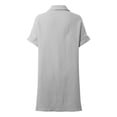thumbnail image 6 of Uobin Womens Button Down Shirt Dress Solid Color Short Sleeve Casual Loose Tunic Dress Breathable Daily Wear, 6 of 6