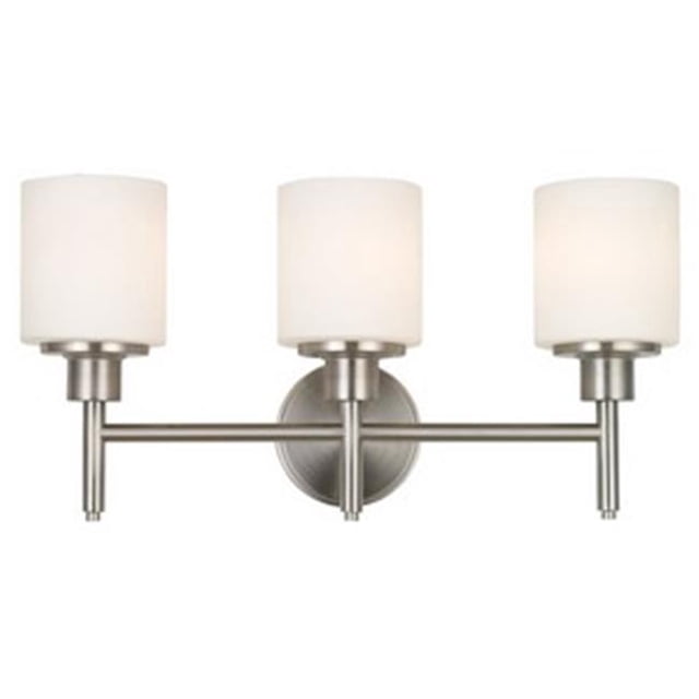 Aubrey Indoor 3-Light Vanity Fixture, Satin Nickel