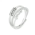 thumbnail image 4 of HONEYRAIN Smile Silver Anxiety Rings for Women Fidget Spinner Rings Sterling Silver Rotating Open Ring Real 925 Silver rings 1 Psc, 4 of 6