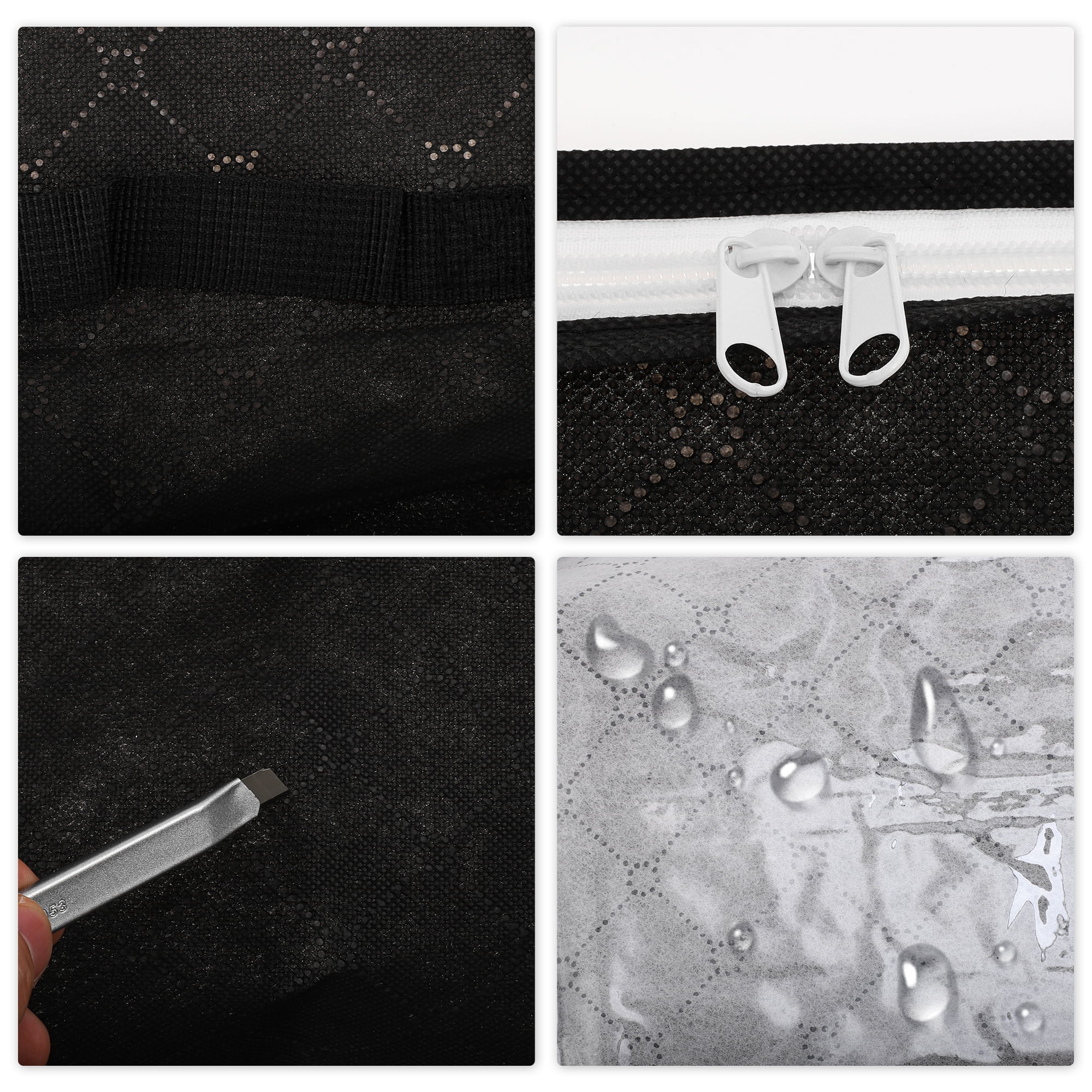Unique Bargains Foldable Storage Bag Storage Bins 39.37"x19.69"x5.91" 1 Pc Black