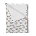 thumbnail image 2 of Sea Life Soft Flannel Fleece Throw Blanket, Repetitive Shells Nautical Sketches Illustration, Cozy Plush for Indoor and Outdoor Use, 60" x 80", Purple Multicolor, by Ambesonne, 2 of 5