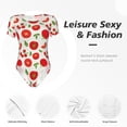 thumbnail image 4 of Balery Fresh Red Tomato Body de cuello redondo de manga corta para mujer Tops de manga corta Tops básicos-Medium, 4 of 7