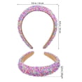 thumbnail image 3 of BRIGHTFUFU 2 uds. De diademas bonitas, diadema ancha, diademas acolchadas para mujer, diadema antideslizante, accesorios para el cabello para fiestas navideñas, 3 of 8