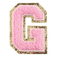 thumbnail image 2 of Cheers.US English Letter Iron On Repair Patches Alphabet Sewing Appliques Clothing Badges, with Gold Glitters Border, 2 of 7