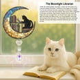 thumbnail image 5 of Black Cat and Bookshelf Suncatcher - Black Cat Reading a Book on The Moon Suncatcher, Book Ornament with Crystal Suncatcher, Cat Memorial Gifts for Loss of Cat, Gift for Book Lovers and Cat Lovers., 5 of 9