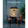 thumbnail image 4 of KFFKFF Chauffage de Patio Suspendu, Chauffage Infrarouge d'Appoint Électrique 1500 W, Protection IP34 avec Cordon de Traction de 23,6 Po et Chaîne Réglable, 4 of 9
