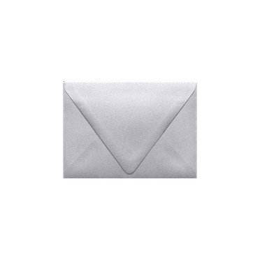 LUXPaper A6 Contour Flap Invitation Envelopes, 4 3/4 x 6 1/2, 80 lb. Silver Metallic, 50 Pack