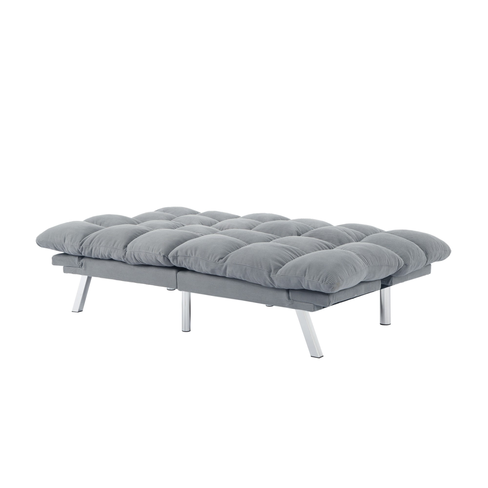 Gewnee Pullout Couch Bed,3 in 1 Convertible Sleeper Sofa Bed,Futon Corduroy Loveseat with Adjustable Backrest for Apartment and Office.Light Grey
