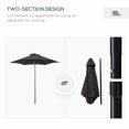 thumbnail image 4 of Outsunny 6.6FT Patio Umbrella, Outdoor Parasol with 6 Solid Ribs, Black, 4 of 10