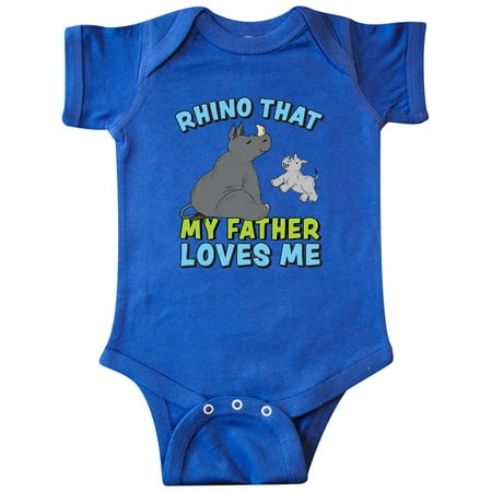 

Inktastic Rhino That My Father Loves Me with Cute Rhinos Gift Baby Boy or Baby Girl Bodysuit