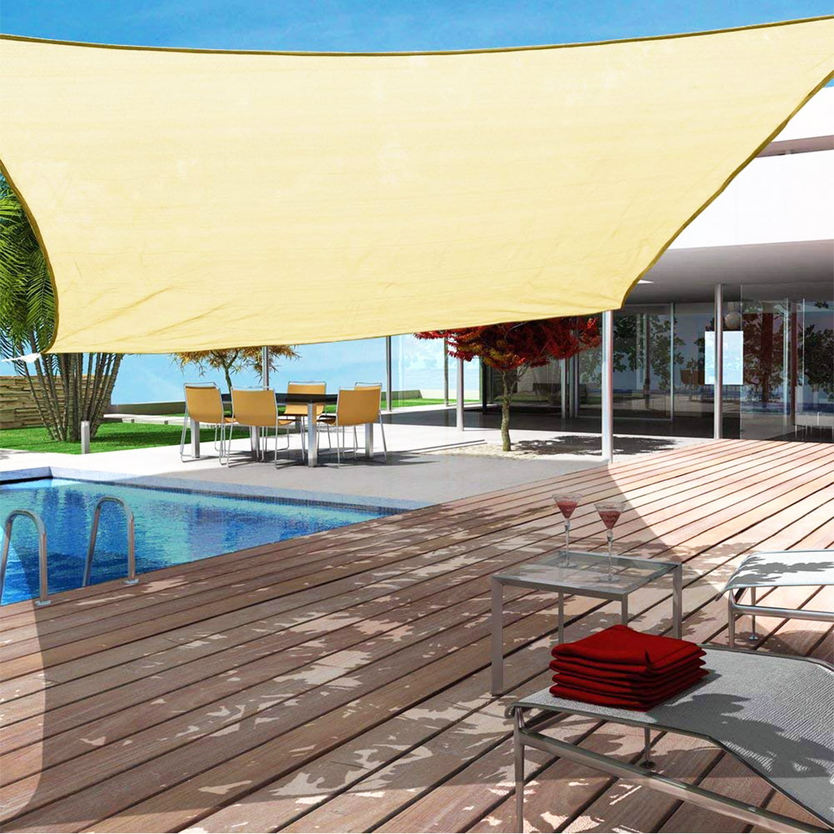 Rectangle Sun Sail Canopy 8 X 10 Heavy Duty Shade Outdoor Patio Cover