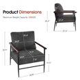 thumbnail image 6 of MCombo Set of 2 Modern Accent Chairs, Armchair with Upholstered Cushion, Leathaire Fabric Lounge Chairs for Living Room 4748（Grey）, 6 of 9