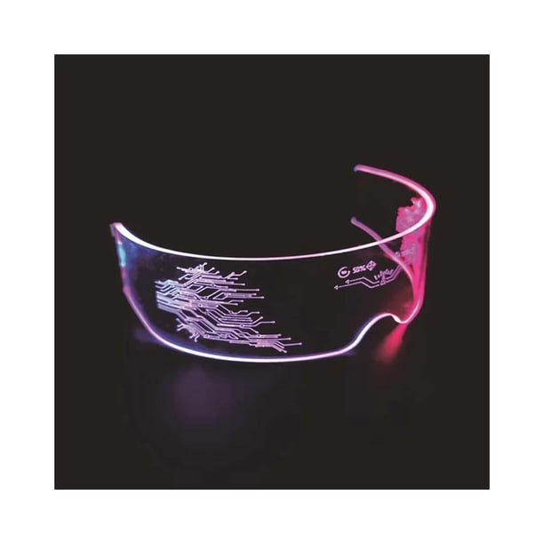 Monstrate 2 piezas de gafas brillantes para banquete de Navidad alimentado por botón de anteojos iluminado colorido operación gafas Kits de decoración para fiestas FG33 Control doble