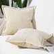 thumbnail image 2 of Juego de 2 Fundas de cojín de Pana con Borde de Flecos a Rayas Funda de cojín Decorativa Suave para Dormitorio sofá Funda de Almohada Beige, 2 of 4