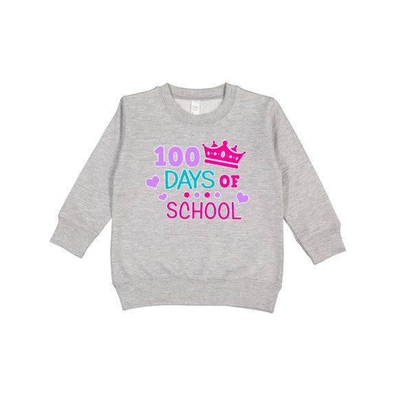 Inktastic 100 Days of School in Pink and Purple with Crown Toddler Sweatshirt