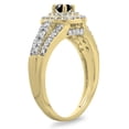 thumbnail image 3 of Dazzlingrock Collection 1.00 Carat (ctw) 14K Black & White Diamond Vintage Halo Engagement Ring 1 CT, Yellow Gold, Size 6.5, 3 of 4