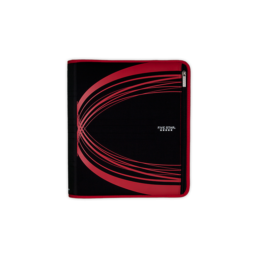 Five Star Xpanz 2" Zipper Binder, Red