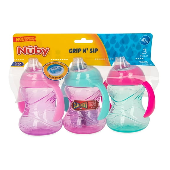 3pk Clik-It Handle Cup - Purple/Pink/Aqua - 8oz