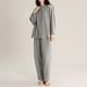 thumbnail image 1 of Karight Womens Cotton Gauze Pajama Sets Crew Neck Button Down Sleepwear and Pants 2 Piece Solid Lounge Muslin Pj Set, 1 of 6