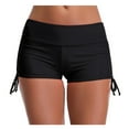 thumbnail image 2 of Womens Swim Shorts Stretchy Sporty Bathing Suit Bikini Bottoms Side Drawstring Boyshorts Board Shorts, 2 of 6