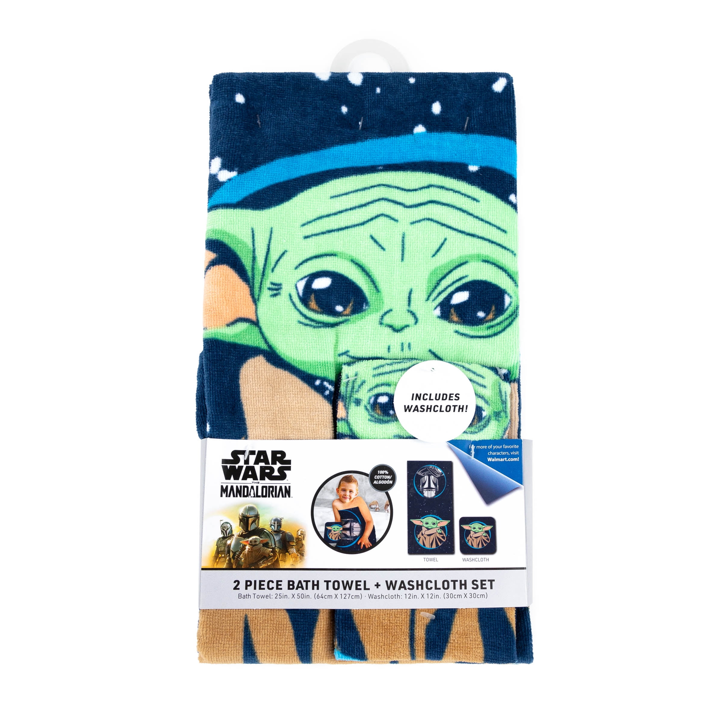 Baby Yoda Kids Cotton 2 Piece Towel and Washcloth Set Walmart
