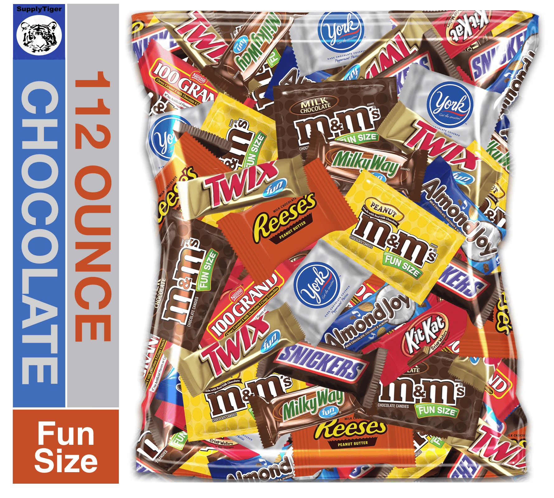 M&M'S Milk Chocolate, M&M'S Peanut, SNICKERS, TWIX & MILKY WAY Individually  Wrapped Bulk Variety Pack Chocolate Candy Assortment, 45.45 oz, 90 Pieces