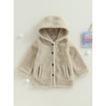 thumbnail image 2 of Bagilaanoe Little Girl Boy Hooded Jacket Long Sleeve Plush Coat with Pockets 3T 4T 5T 6T 7T Kids Fall Winter Casual Outwear, 2 of 8